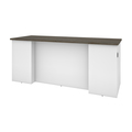 Bestar Norma Desk Shell, Walnut Grey & White 181400-000035